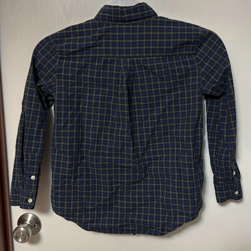 Ralph Lauren Blue and Green Plaid Boy’s Shirt Size 7